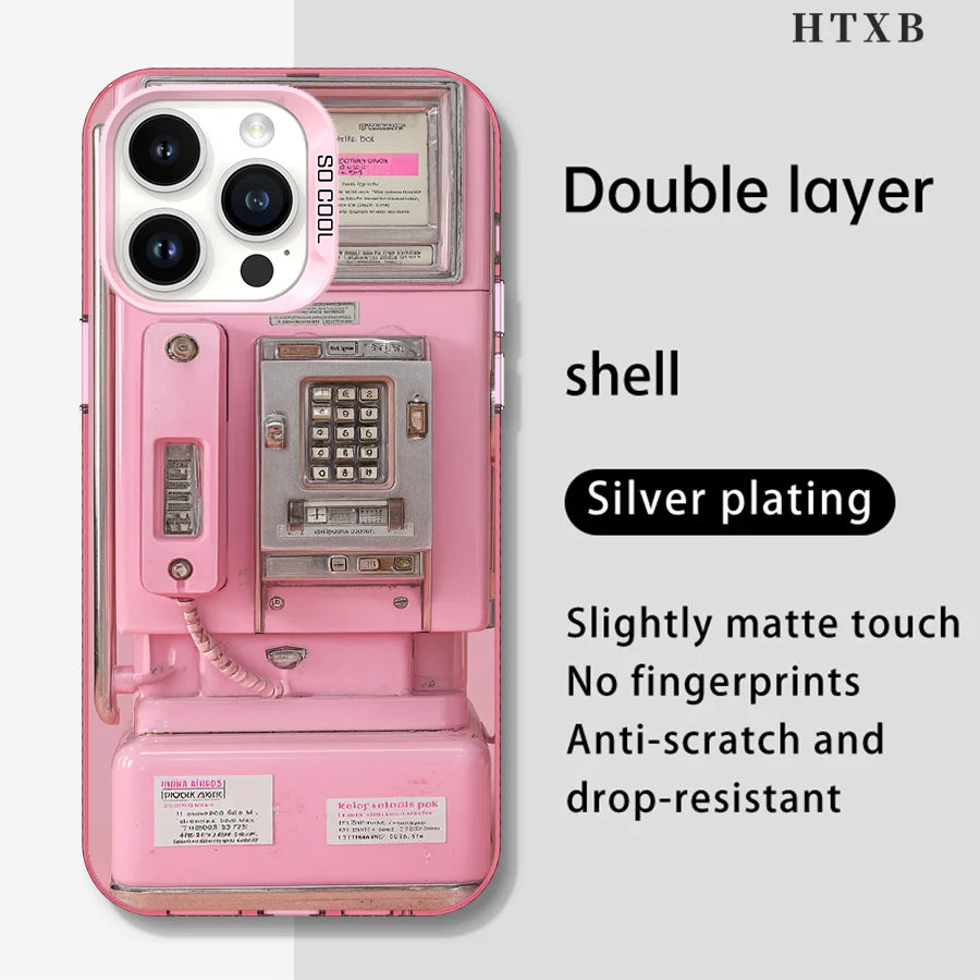 Pink Secret Realm Telephone Phone Case For iPhone Samsung