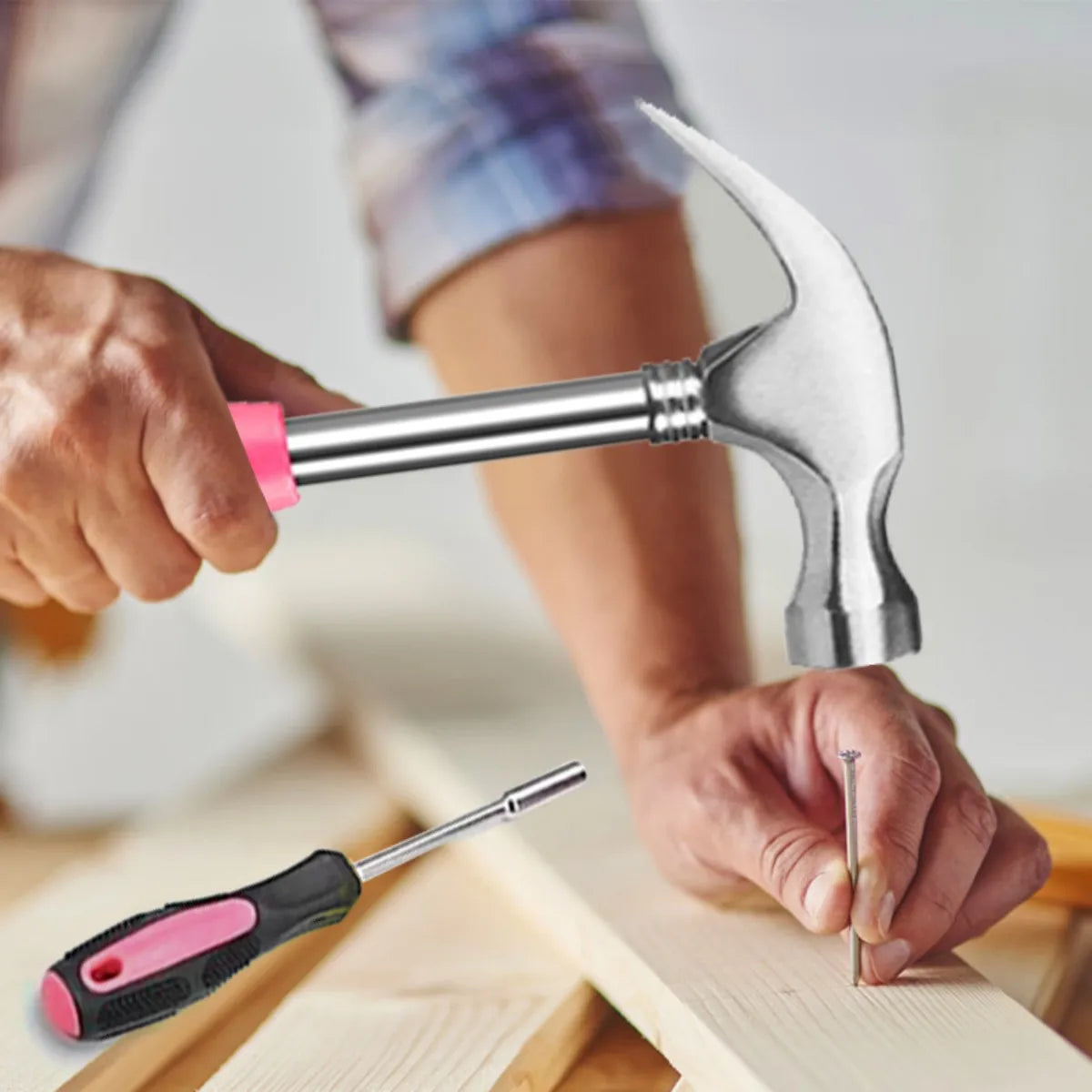 39-Piece Household Tool Set with Tool Box Organizer - Multi-Purpose Small Hand Tool Kit Includes Essential Tools for Home Office