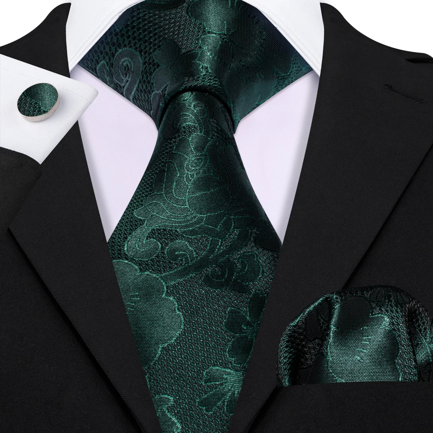 Men’s Luxury Brown Floral Silk Necktie .Elegant Wedding, Business & Formal Dress Tie