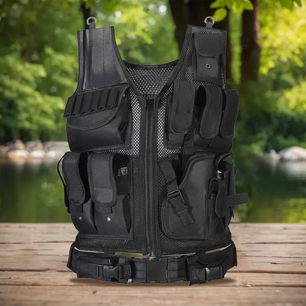 Nylon Combat Body Armor Vests Adjustable Mesh Vest Plate Carrier Vest Hunting Outdoor CS Game Airsoft Training Jacket