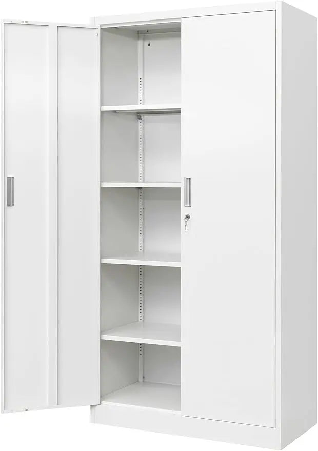 Metal Storage Cabinet, 72" H x 36" W x 18" D Locking Cabinet with Adjustable Shelves, Steel Storage Cabinets for Garage, Home, O