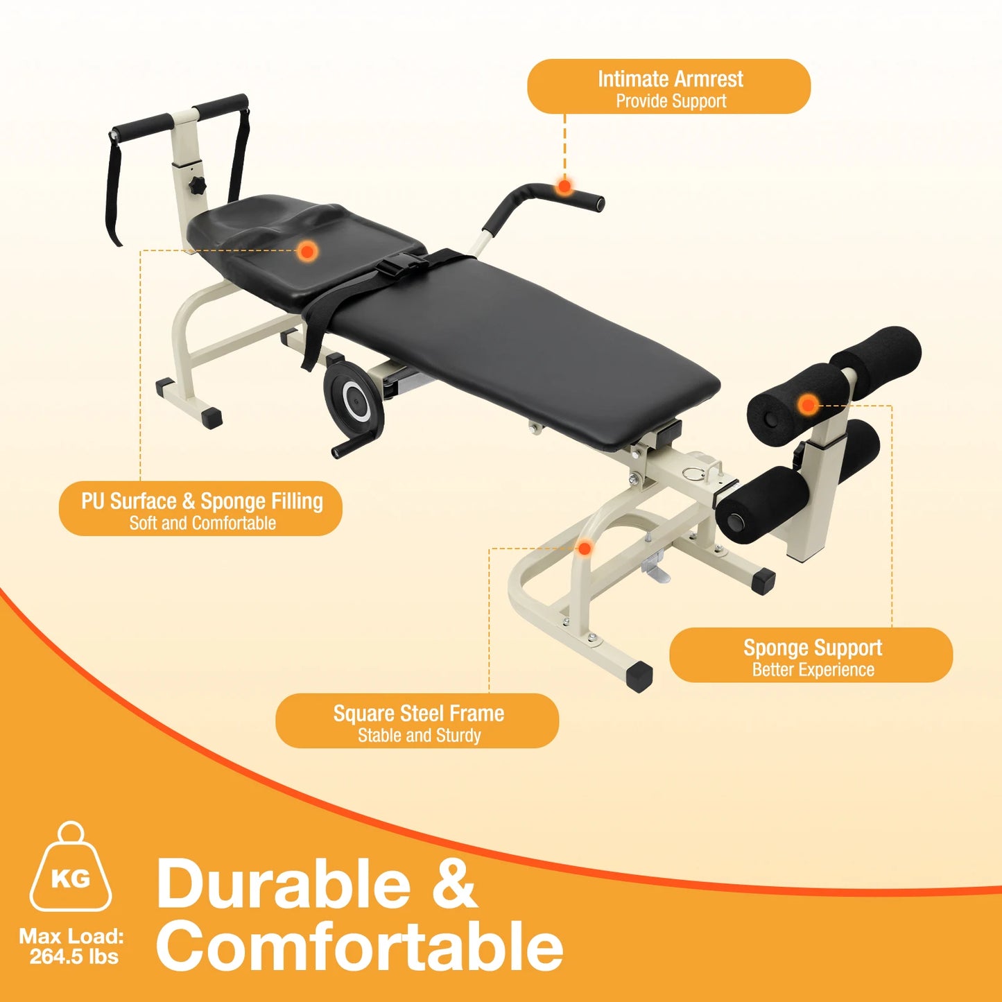 Multifunctional Body Stretcher Fitness Equipment Medical Spinal Traction Lumbar Spine Keyboard Protrusion Corrector Yoga Bed