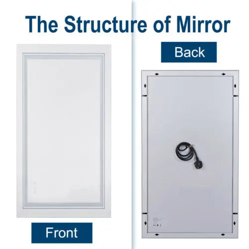41" Bathroom Lighted LED Mirror Vanity Makeup Anti-fog Touch Switch Wall Mounted