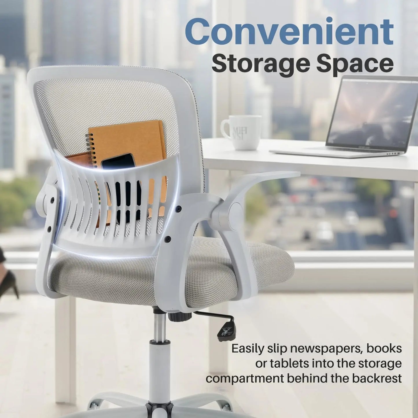 JHK Ergonomic Mid Back Mesh Office Chair with Lumbar Support, Adjustable Height & Rolling Computer Desk Chair