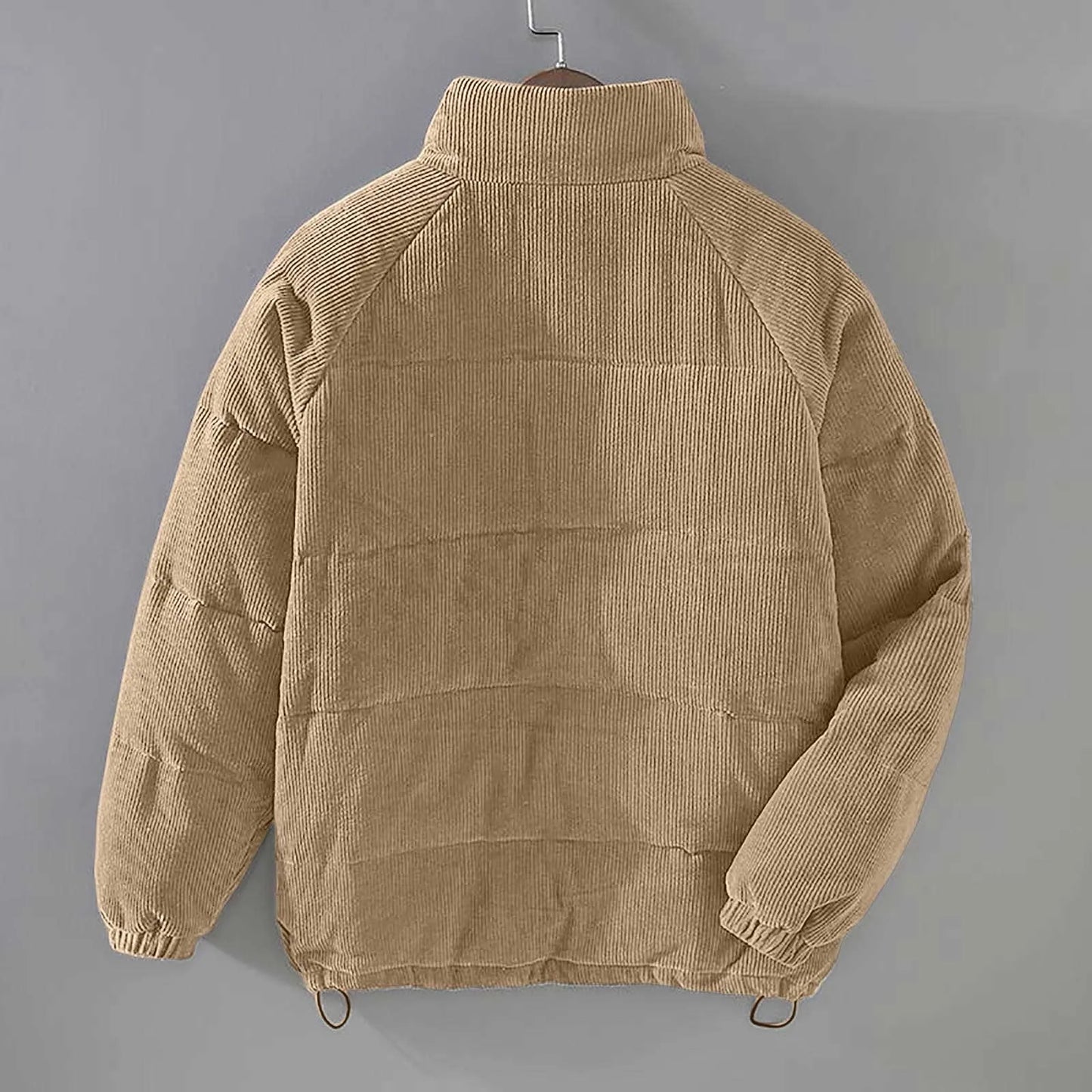 Men’s Winter Corduroy Fleece Jacket .Warm Cotton Padded Casual Coat
