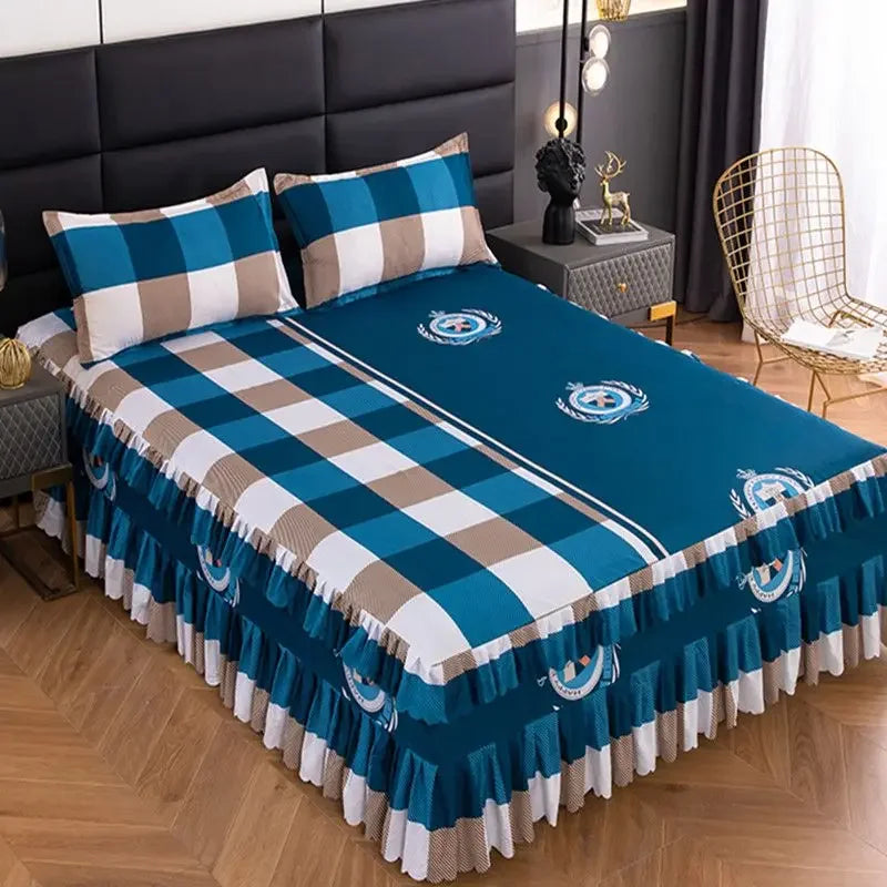 Bedroom Flat Sheets Bed Printed Fashion Modern Queen King Size Washed Cotton Comfortable Bedding Mattress Cover Bedspread New