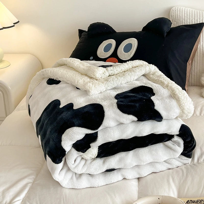 Soft Plaid Fleece Blanket, 300g Cozy Gift for Dorm Sofa Bed | Warm Home Decor Essentials (School Season)