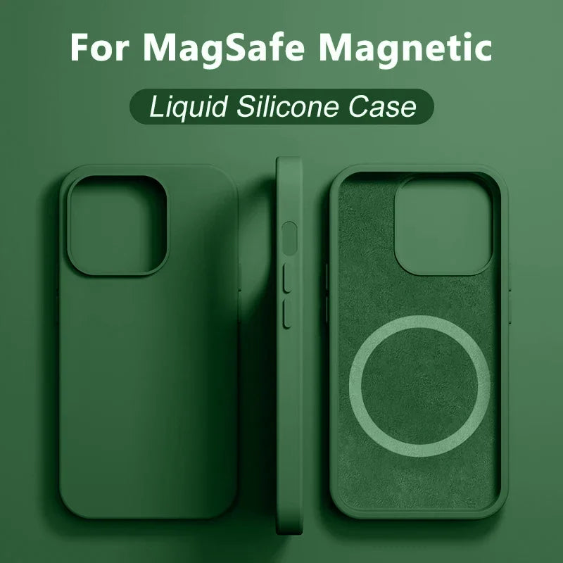 MagSafe Liquid Silicone iPhone Case . Soft Touch Magnetic Protective Cover