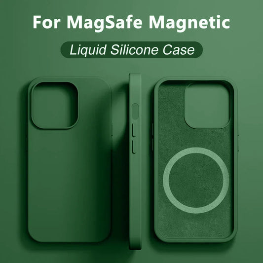 MagSafe Liquid Silicone iPhone Case . Soft Touch Magnetic Protective Cover
