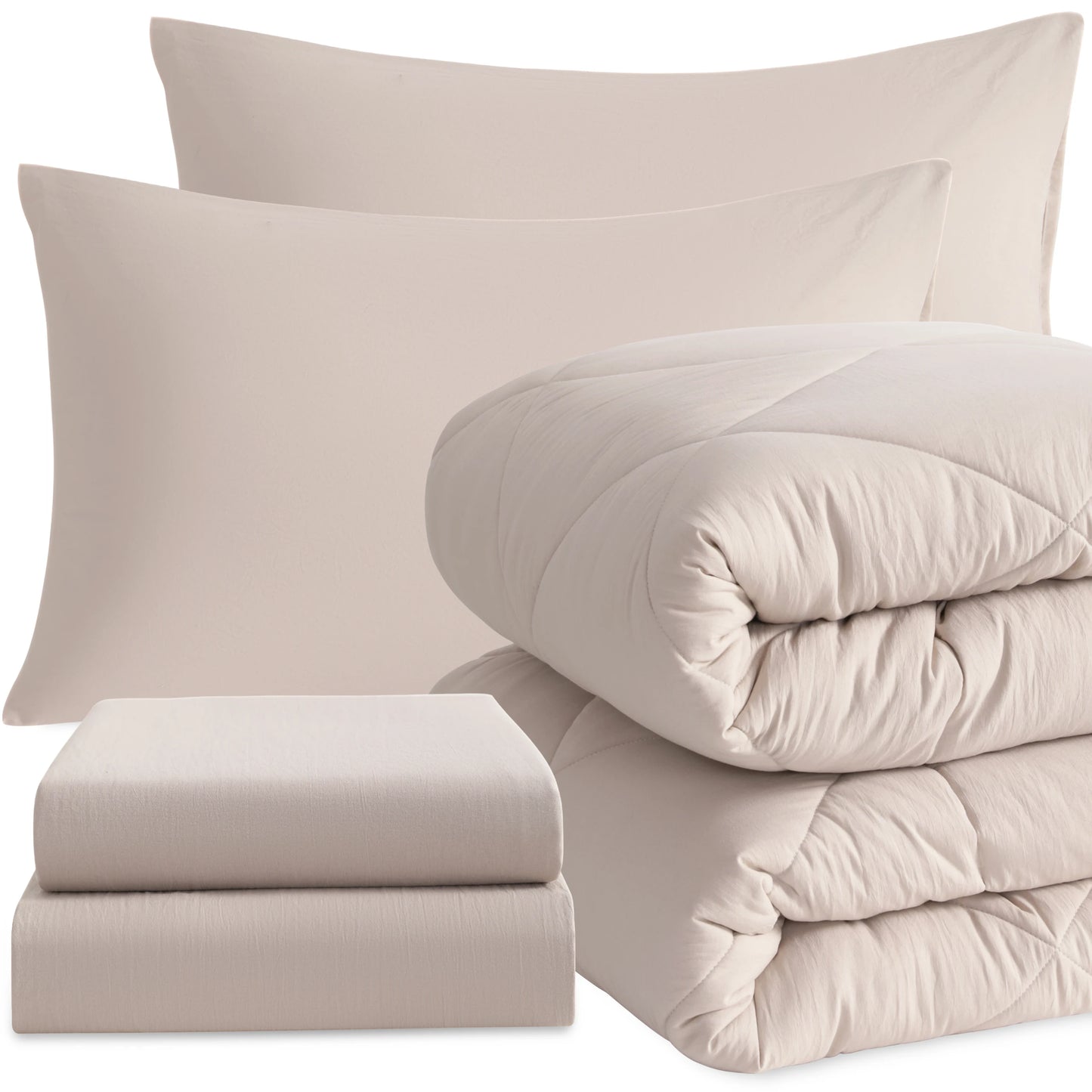 Ntbay 5 Piece Bedding Comforter Set,Breathable Bed in a Bag, Includes Comforter, Fitted Sheet, Top Sheet and Pillowcases