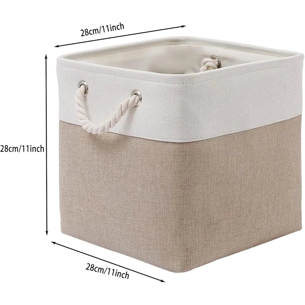 Foldable Fabric Storage Bins (6 Pack) 11x11 Inch Cube Organizer with Handles for Closet, Shelves & Home Storage