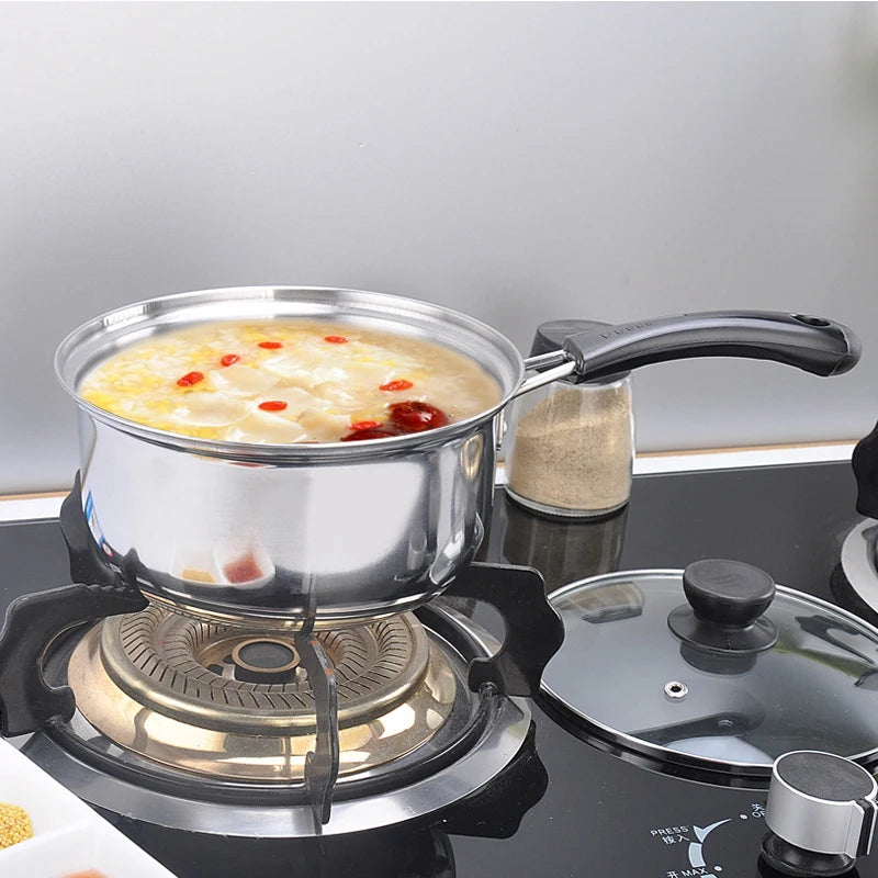 Japanese-Style Stainless Steel Saucepan with Lid | Nonstick Cooking Pot