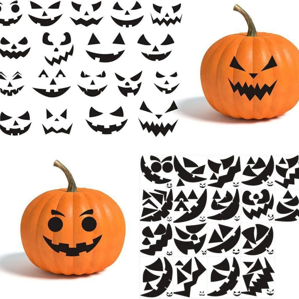 Halloween Pumpkin Window Clings – Reusable Jack-O’-Lantern Window Stickers for Home, Office & Party Decorations