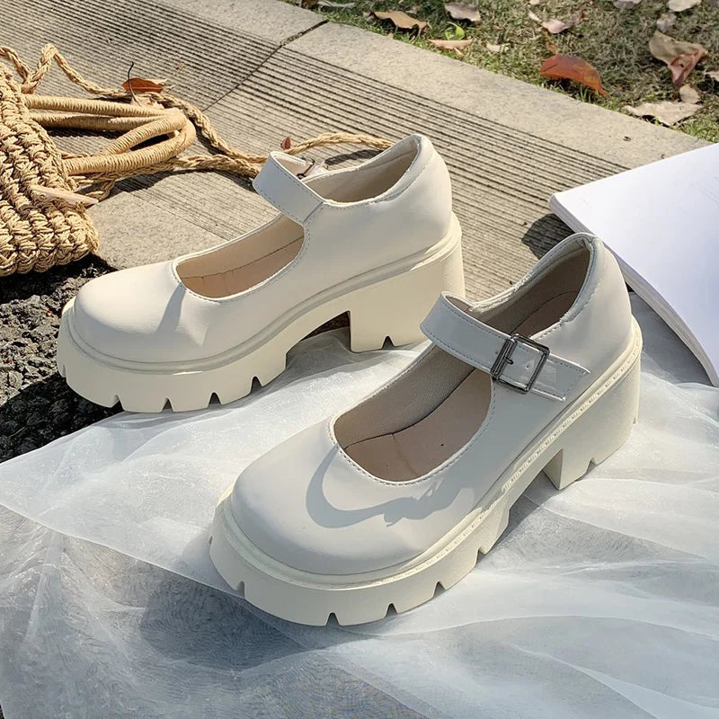 Women’s Vintage Inspired Platform Mary Jane Flats Comfortable Everyday Shoes