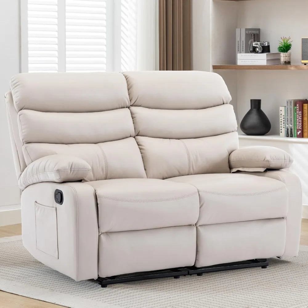 Reclining Loveseat Recliner Sofa Couch 2-Seater, Double Recliner, RV Recliner Chair for Camper, Living Room, Home Theater Seatin