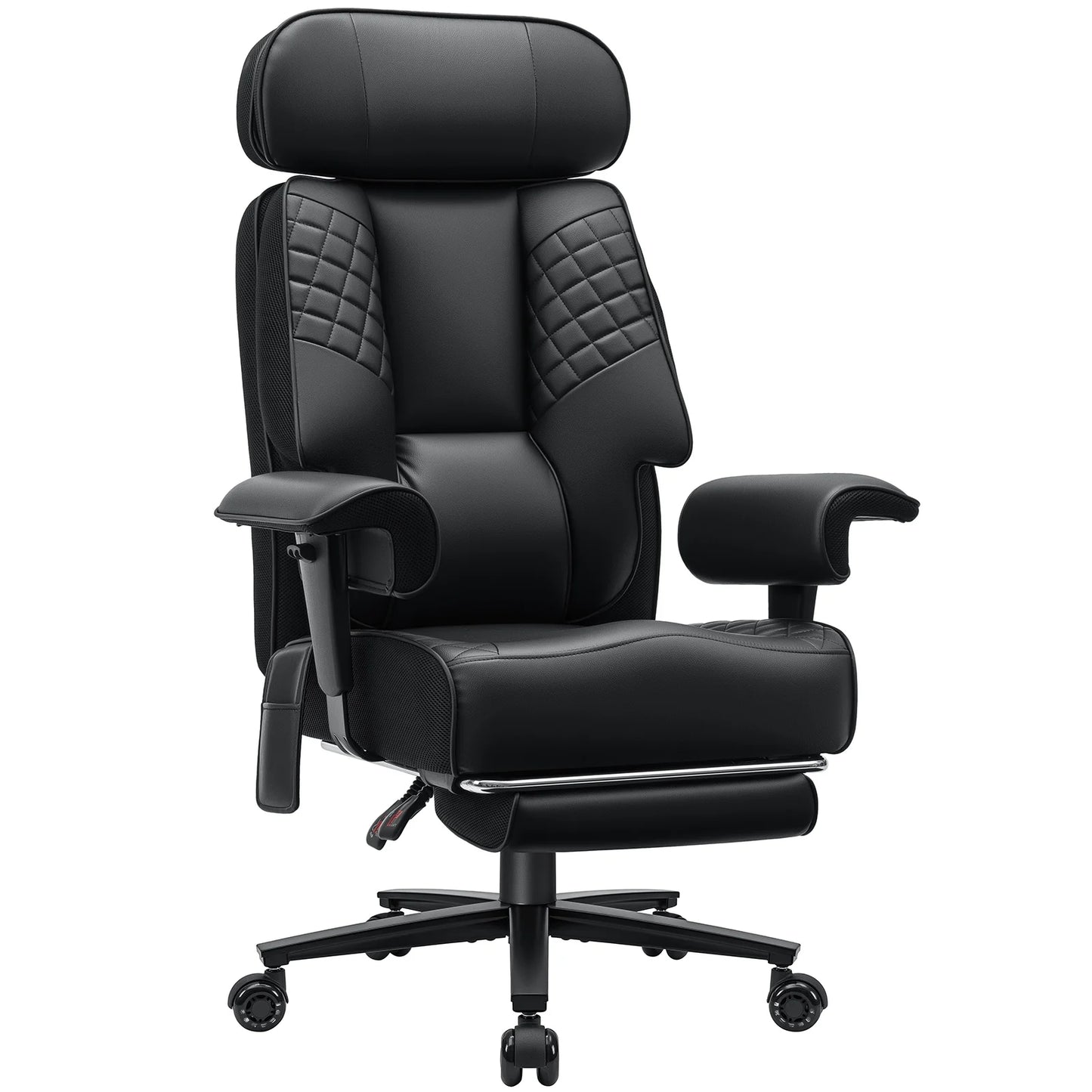 Executive Office Chair with Footrest, Adjustable Headrest & Lumbar Support, Ergonomic High Back Reclining Desk Chair