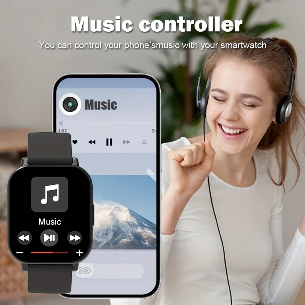 Bluetooth Smart Fitness Watch with Call, Message & Health Tracking