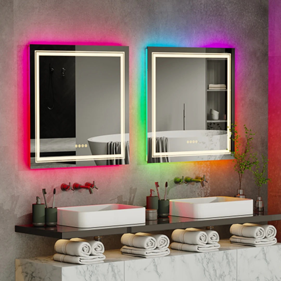 Illuminated LED Bathroom Mirror 800x800mm RGB Backlit