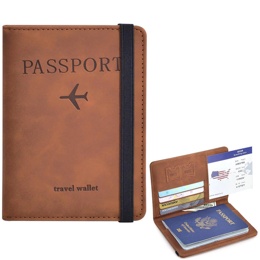RFID Blocking Passport Holder Travel Wallet | Passport Cover with Card Slots | Travel Document Organizer | Slim Passport Case