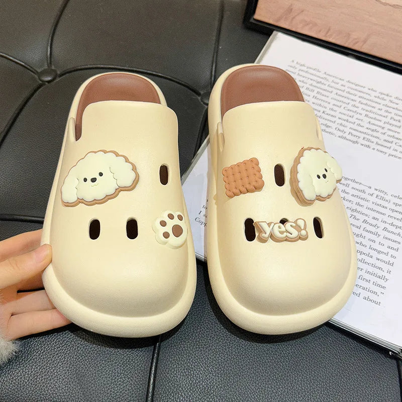 Cute Dog Cartoon Plush House Slippers for Men and Women
