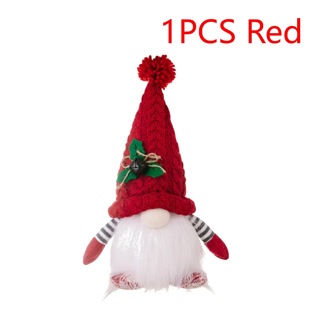 Christmas Plush Doll with Light Tabletop Santa Figurine Nordic Elf Plush Doll Christmas Decoration for Home Kitchen Tiered Tray