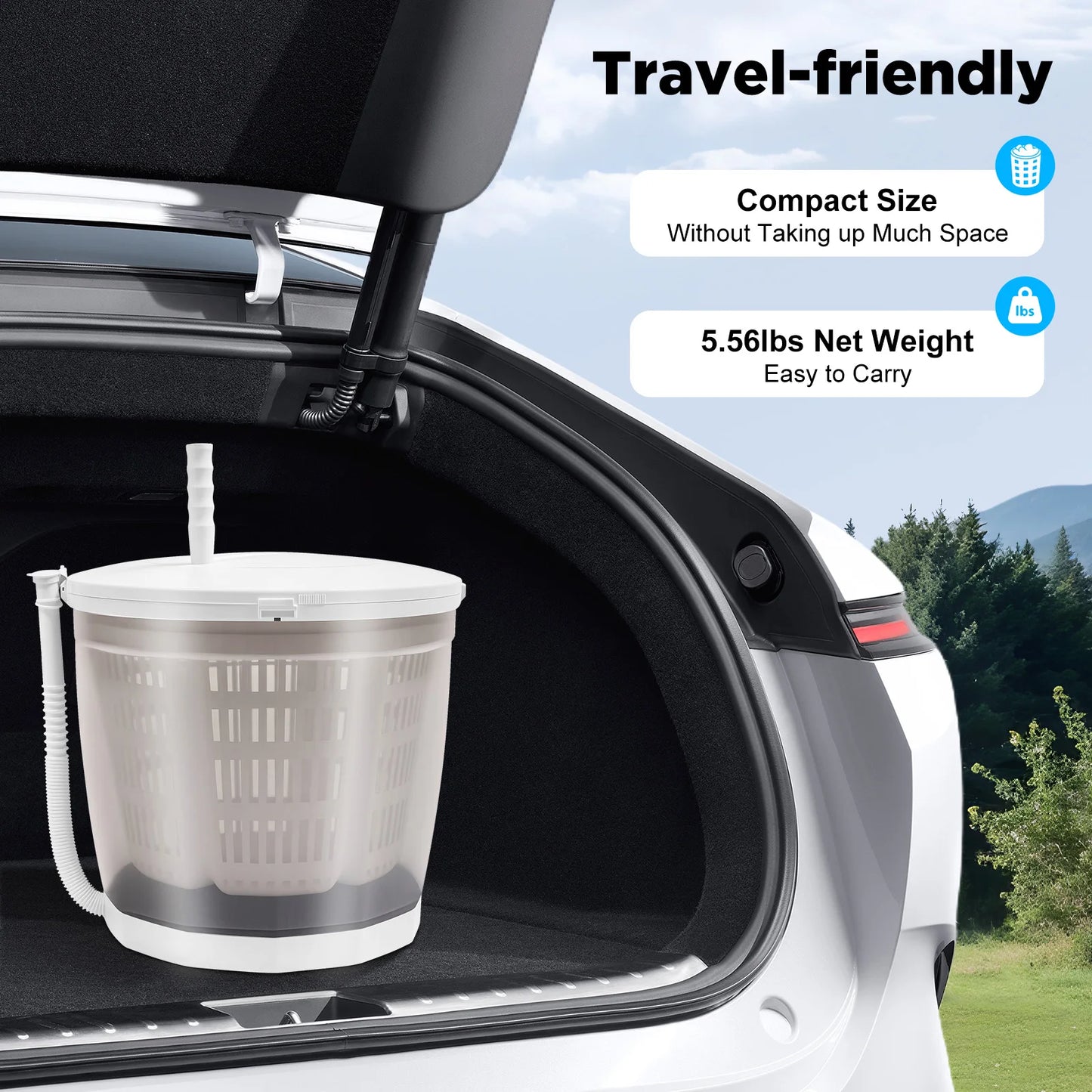 Non-Electric Manual Mini Washing Machine – Portable Hand-Crank Washer & Spin Dryer for Underwear, Socks & Baby Clothes