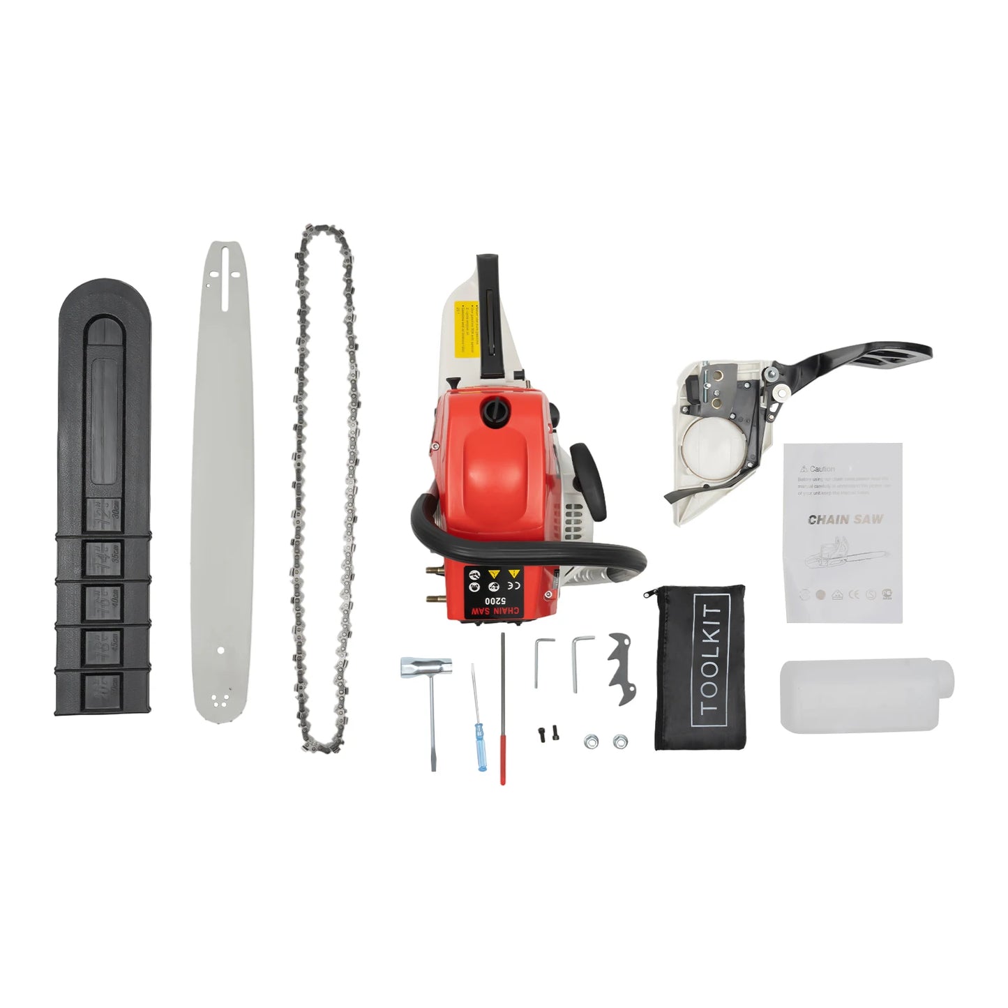 20 Inch Gas-powered Chainsaw 52CC 2000W 7500rpm Gasoline Chainsaw Single Cylinder Air-cooled 2-Stroke Gas Chain Saw