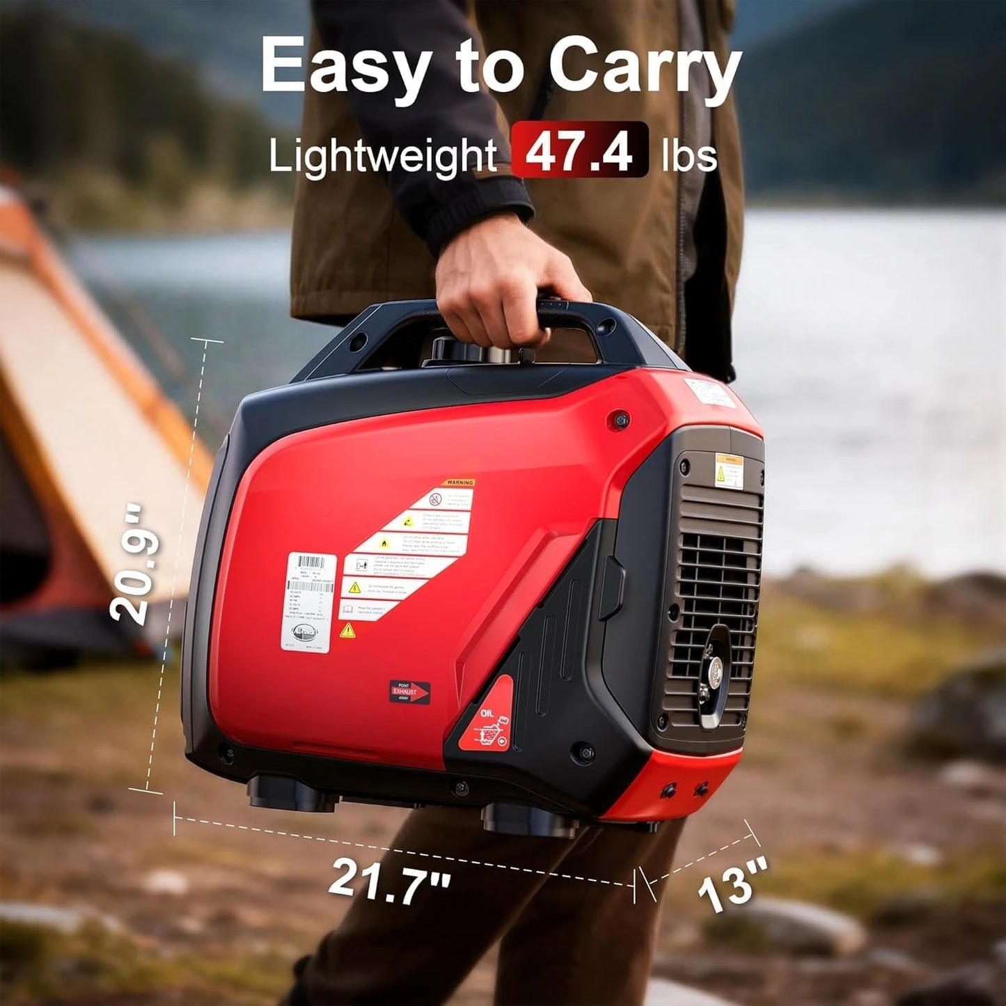 All-Power 3500W Portable Inverter Generator – Quiet Small Gas-Powered Generator with ECO Mode, CO Sensor, Ideal for Camping, Home Use Emergency Backup