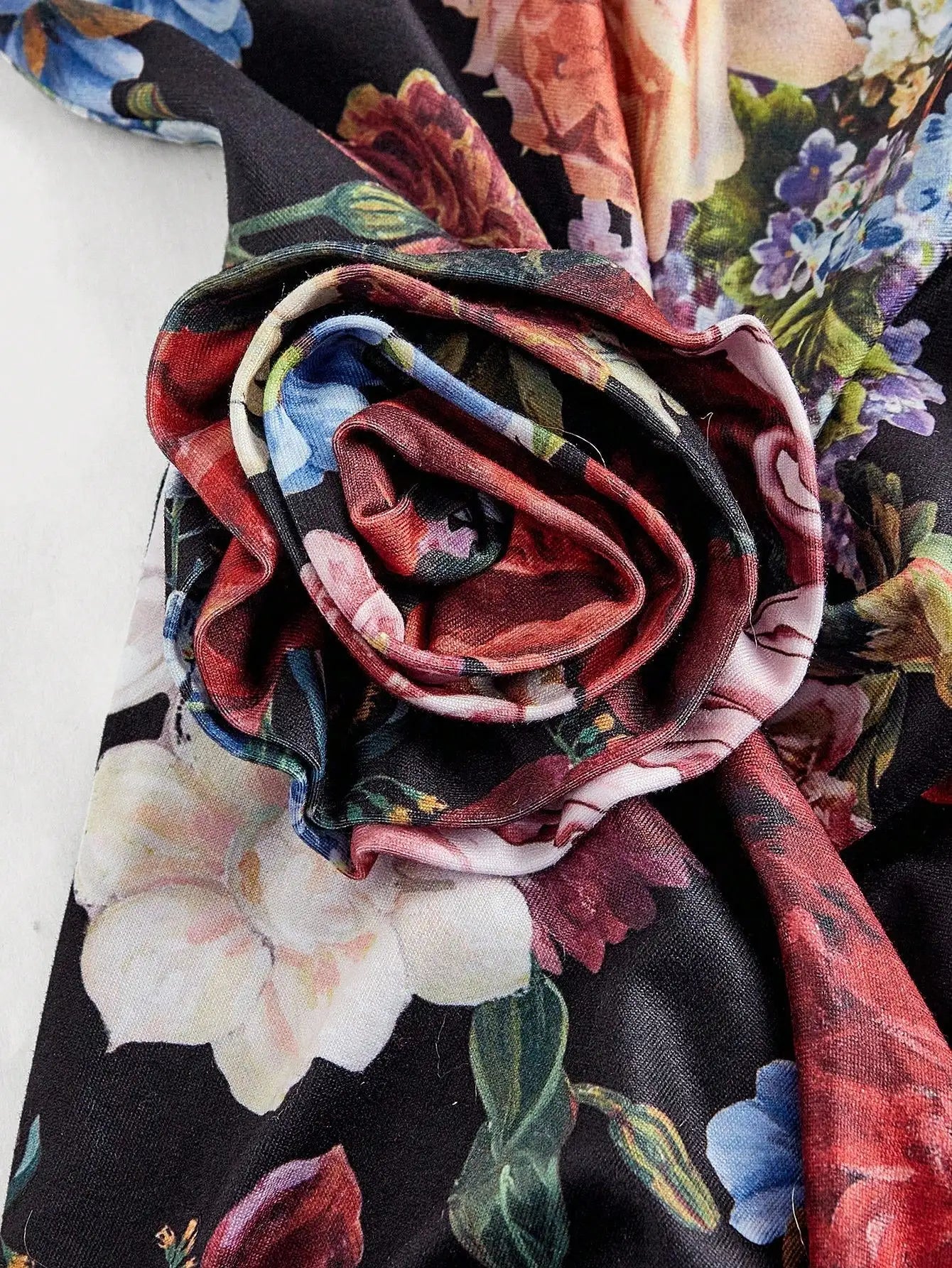 SHEIN MOD 1pc Women's Foldable Halter Neck Floral Decor Bodycon Long Dress,Country Concert