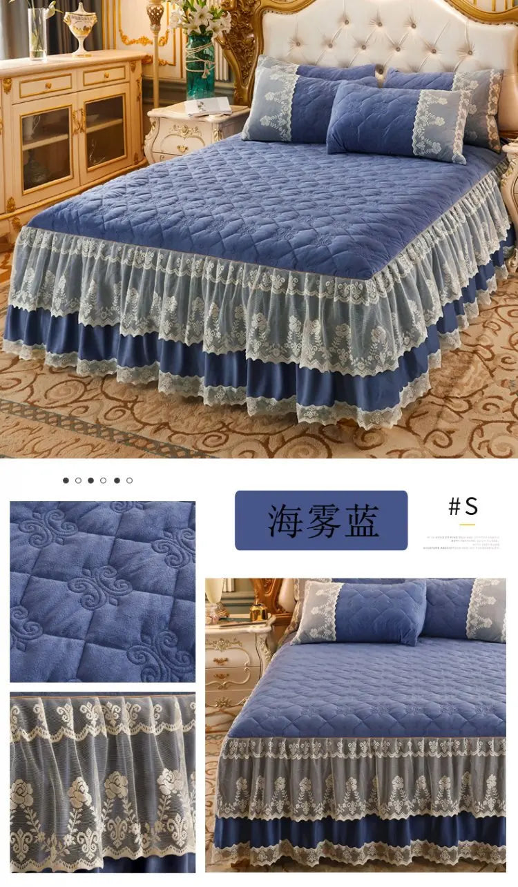 Elegant 3-Piece Lace Fitted Bedspread Set