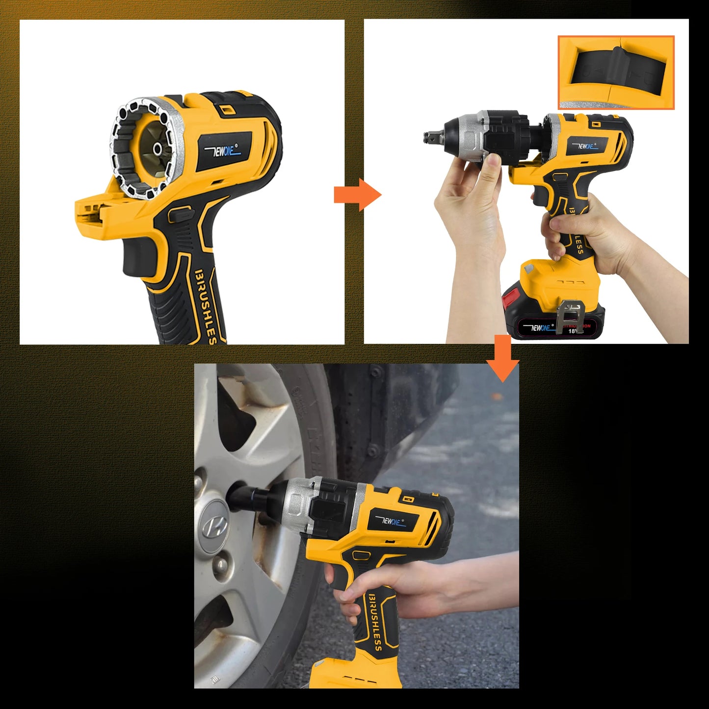 18V Brushless Multifunction Tool Combo Kit 12 in 1, Include 12 Attachment: Drill, Impatct Drill, Chainsaw