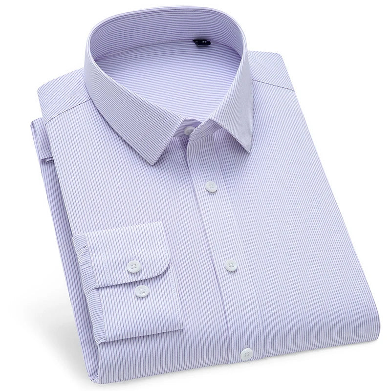 Men’s Classic Fit Long Sleeve Business Dress Shirt .Comfortable Formal Button-Up