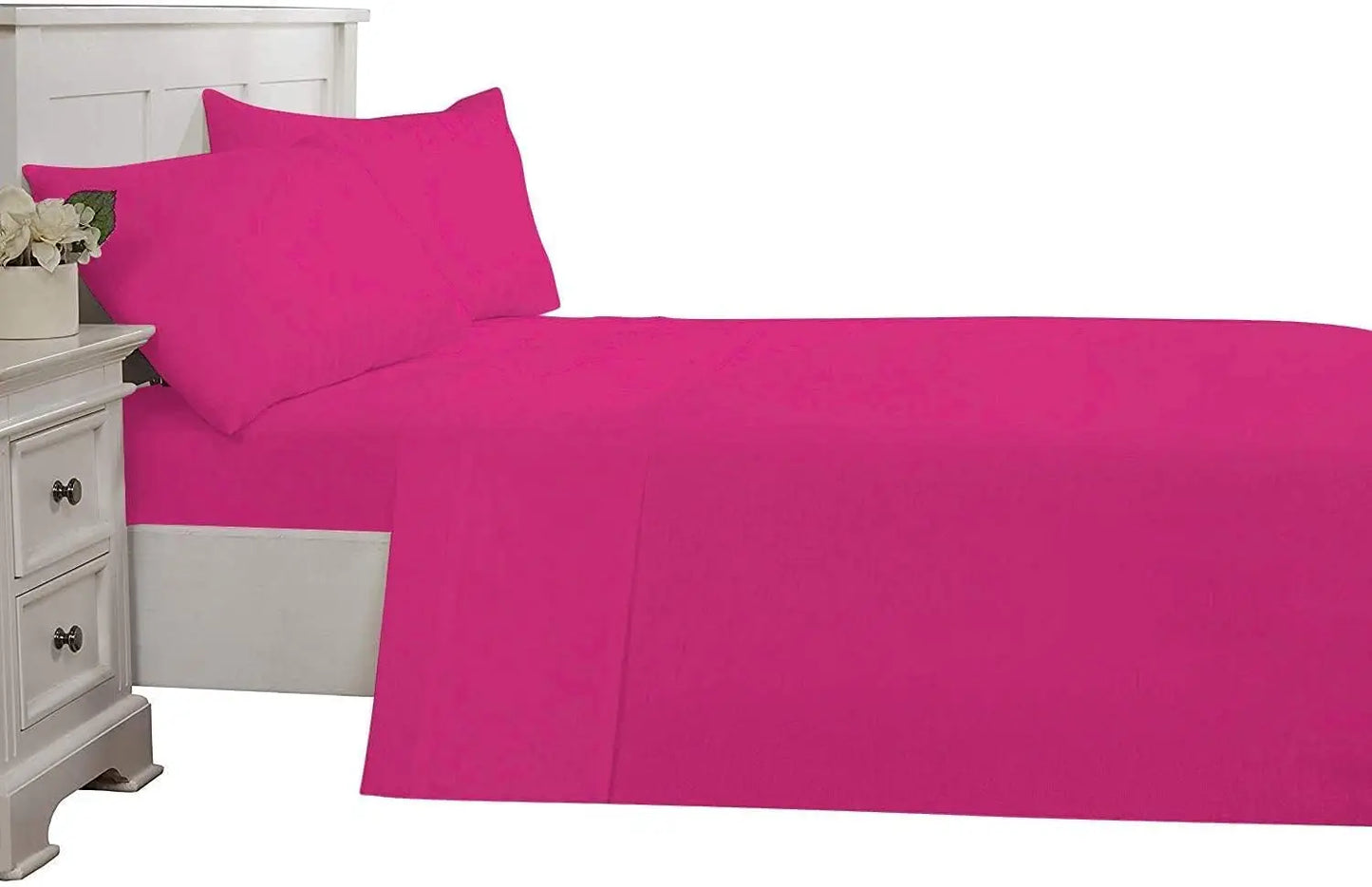 Queen Size 5 Piece Bed in a Bag White Pinch Pleated Comforter Set with Sheets,100% Cotton Set Includes - Comforter, 1 Flat Sheet