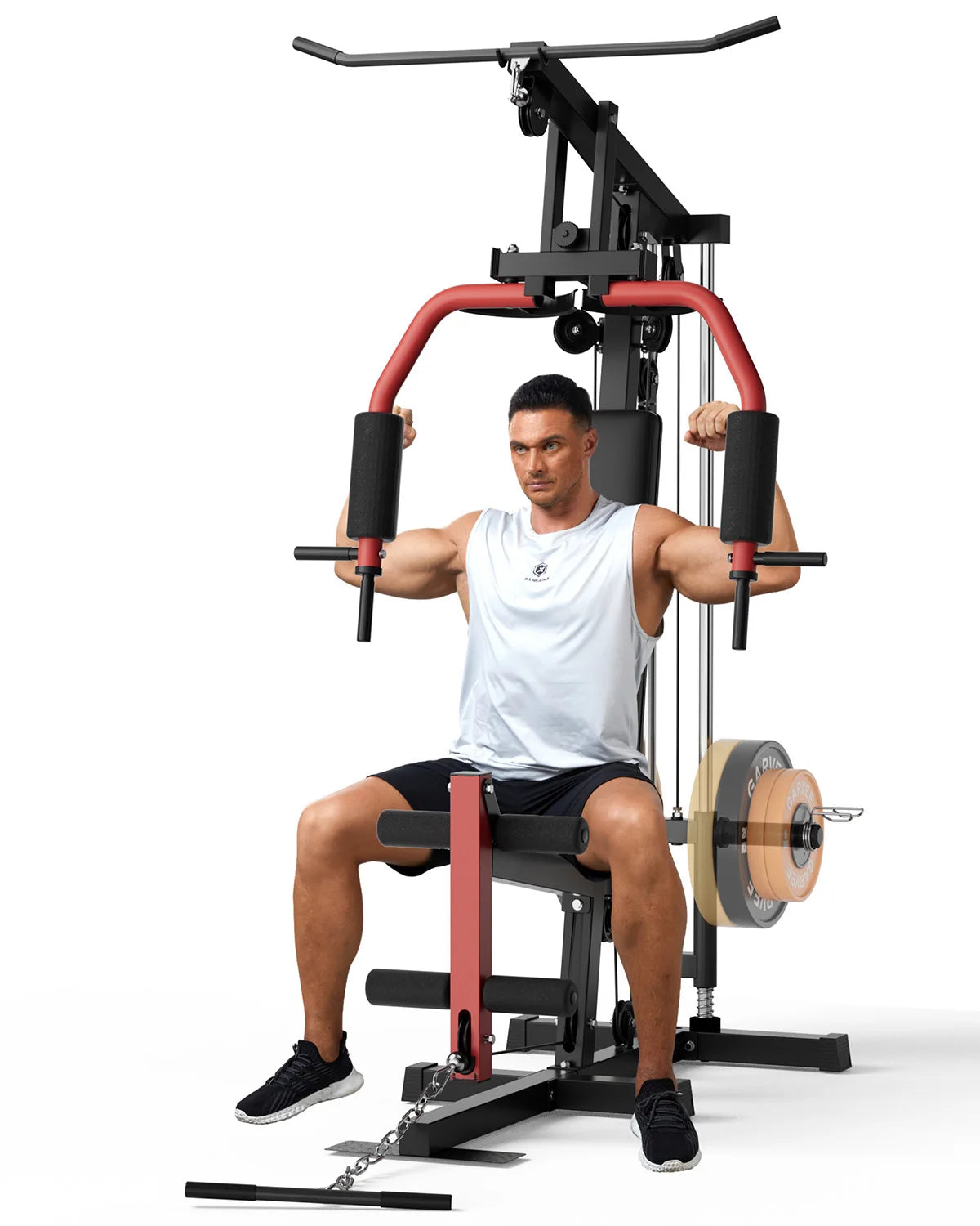 5-in-1 Multifunctional Home Gym Equipment Full Body Workout Machine with Lat Pulldown and Strength Training Station