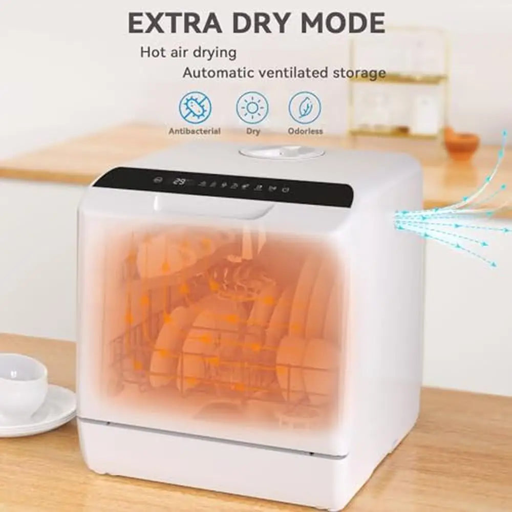 Portable Countertop Dishwasher 5 Washing Programs Compact Small Dishwasher with Baby Care Air-Dry Function 5-Liter Water Tank