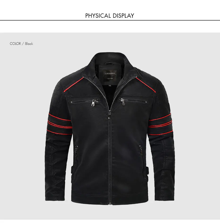 Men’s Retro Leather Moto Jacket