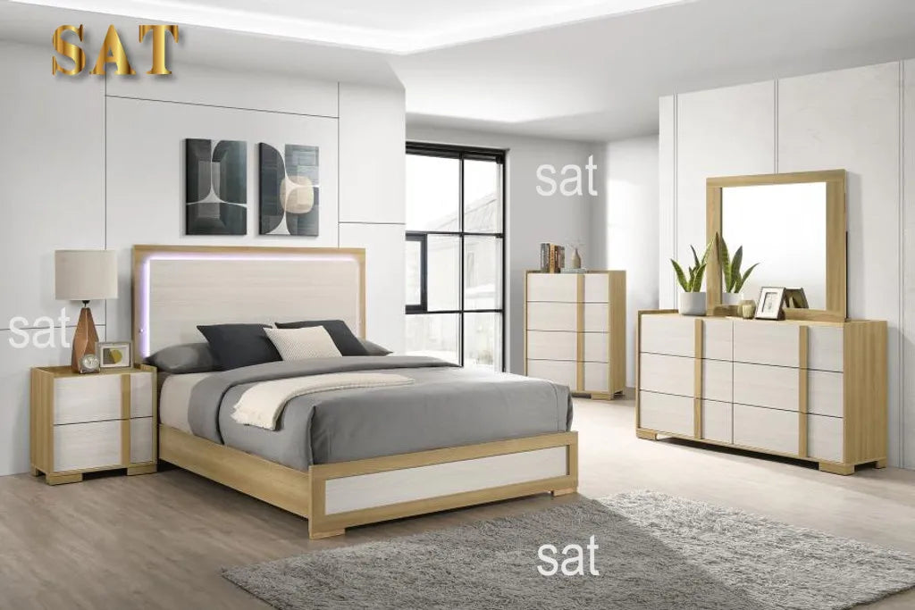 Modern Coordinated Bedroom Furniture Suite with Upholstered Bed