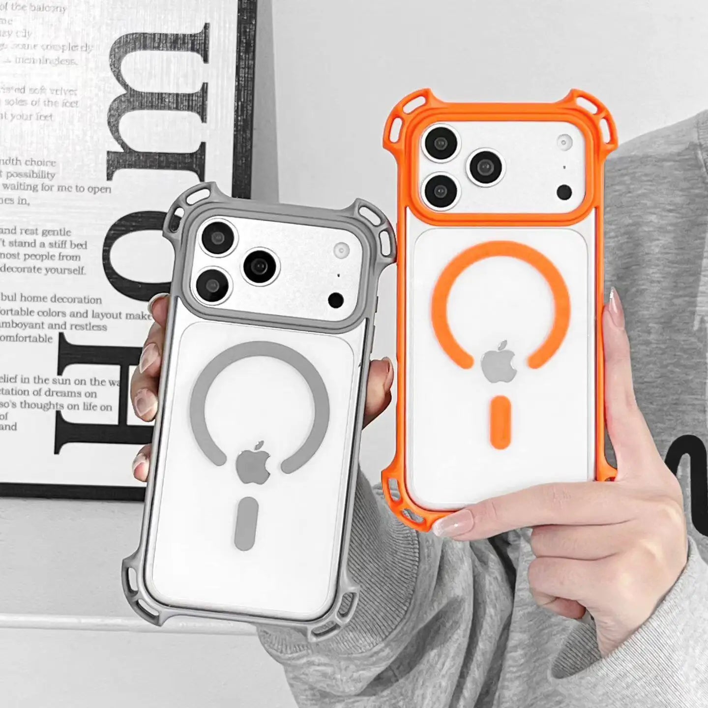 Clear Magnetic Protective Phone Case with Reinforced Corners