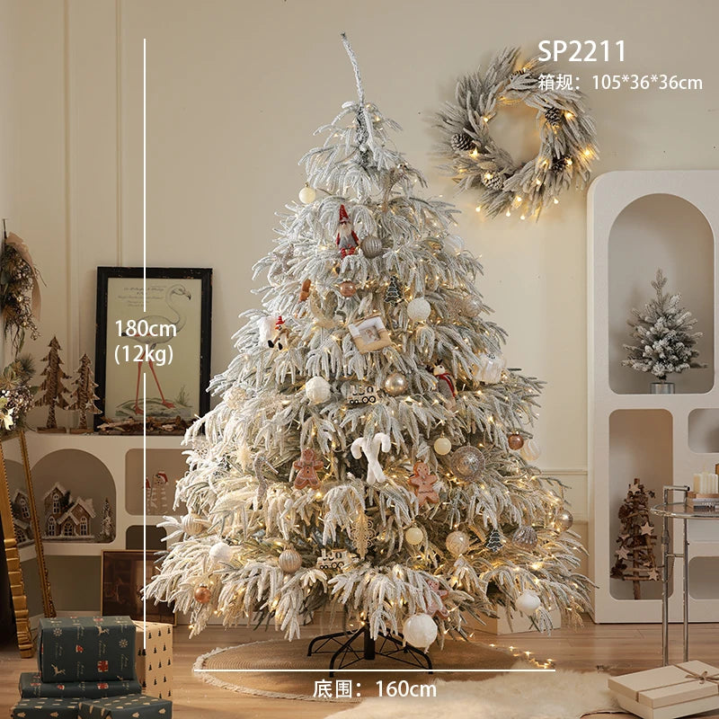 Large 2.1m Snow Flocked PE Christmas Tree Set Xmas Home Decor arbol magico de navidad arbol magico de navidad xmas tree