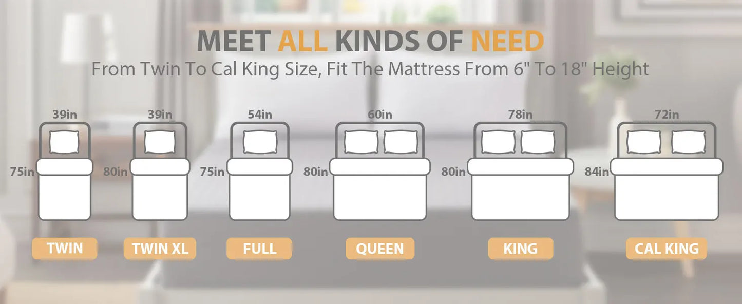 Waterproof Mattress Protector, Noiseless Mattress Pad with Deep Pocket, Soft Breathable Dirt-Proof Bed Mattress Cover Washable