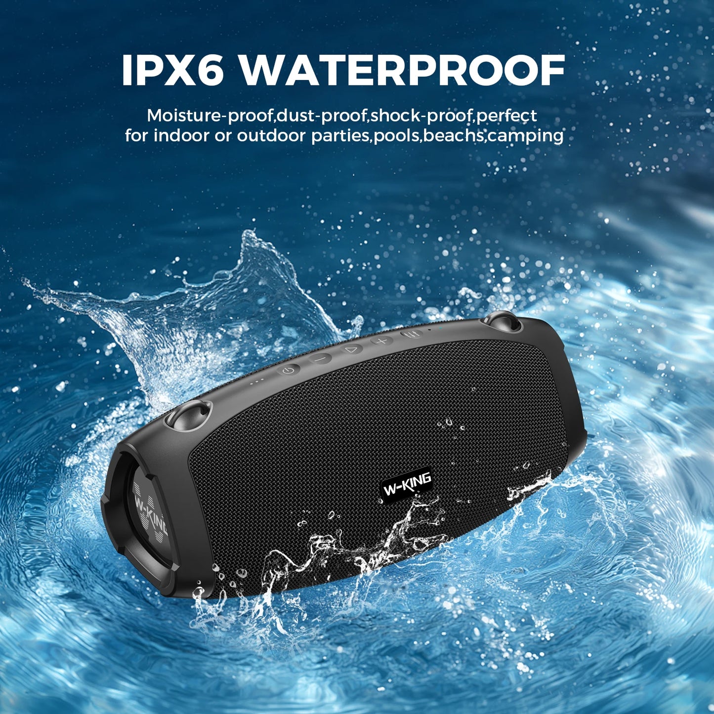 W-KING 70W Portable Bluetooth Speaker with Wireless Microphone, Deep Bass, Bluetooth 5.0 & IPX6 Waterproof