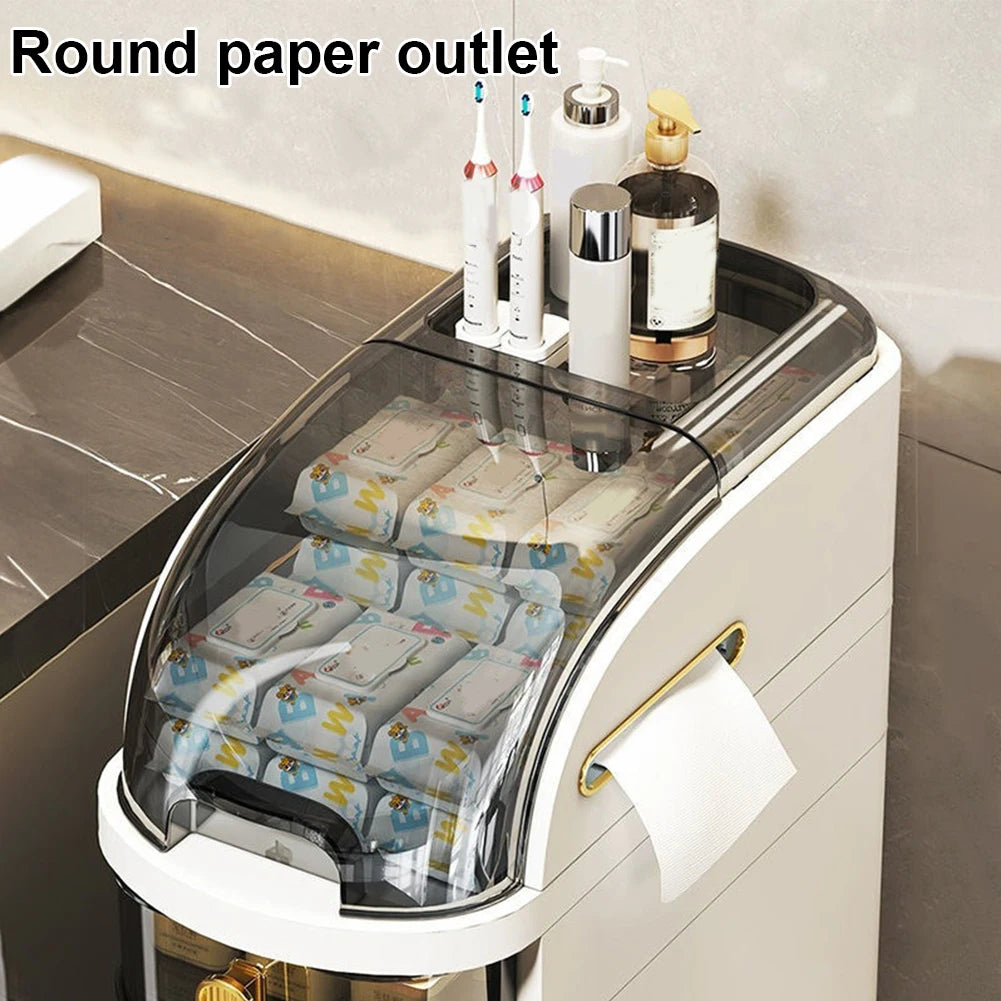 Bathroom Storage Cabinet Waterproof Toilet Drawer Installation-Free Narrow Kitchen Organizer Rack Shelves Narrow Cabinet Storage