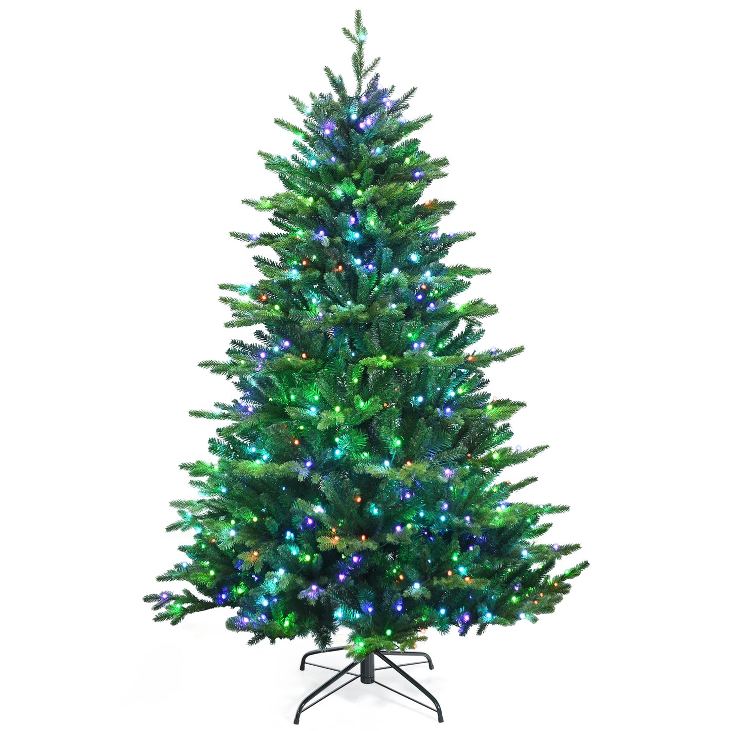 6FT–8FT Smart Pre-Lit Artificial Christmas Tree with App-Controlled LED Lights
