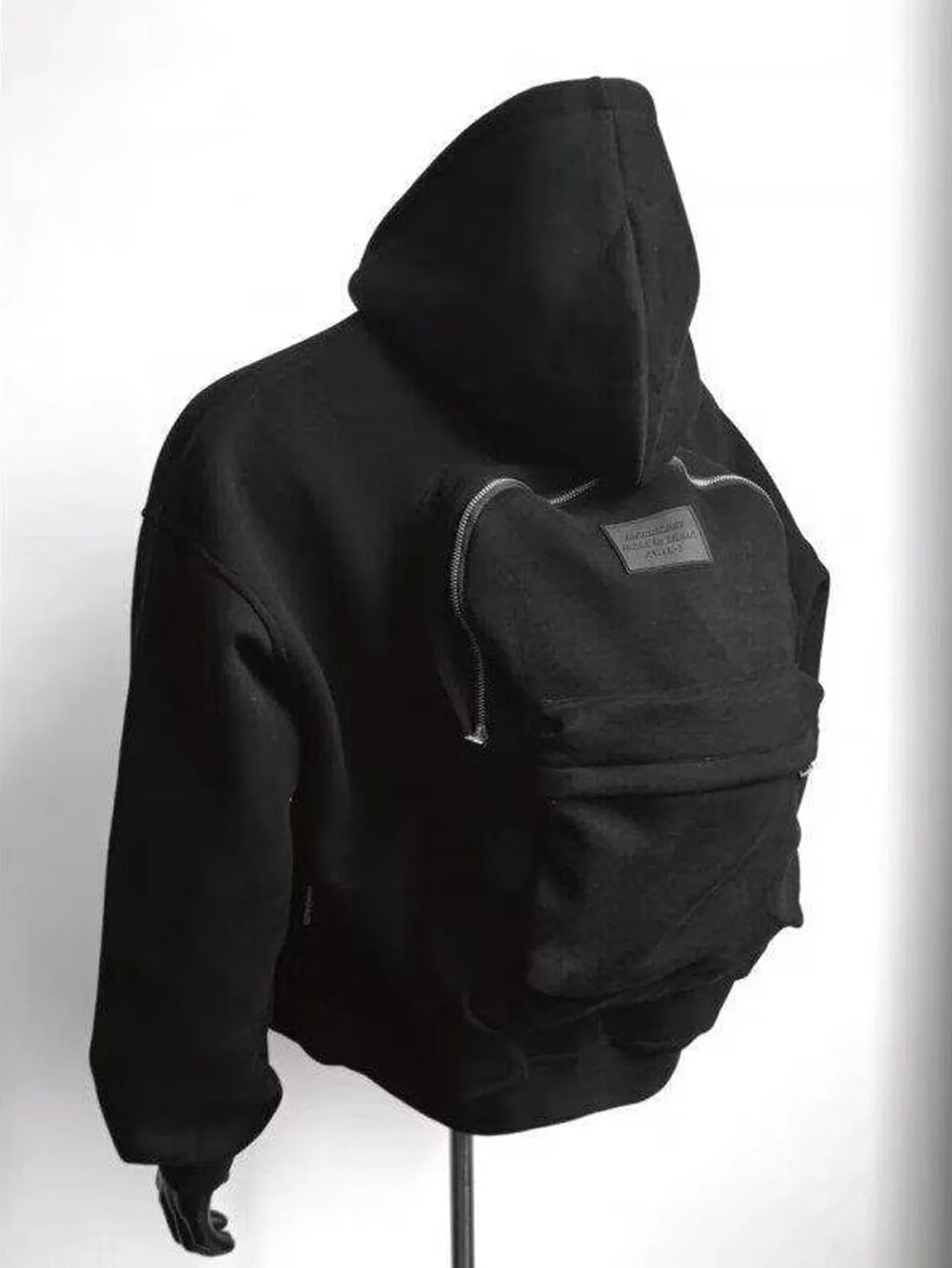 Unisex 3D Creative Zip Up Hoodie with Backpack Design