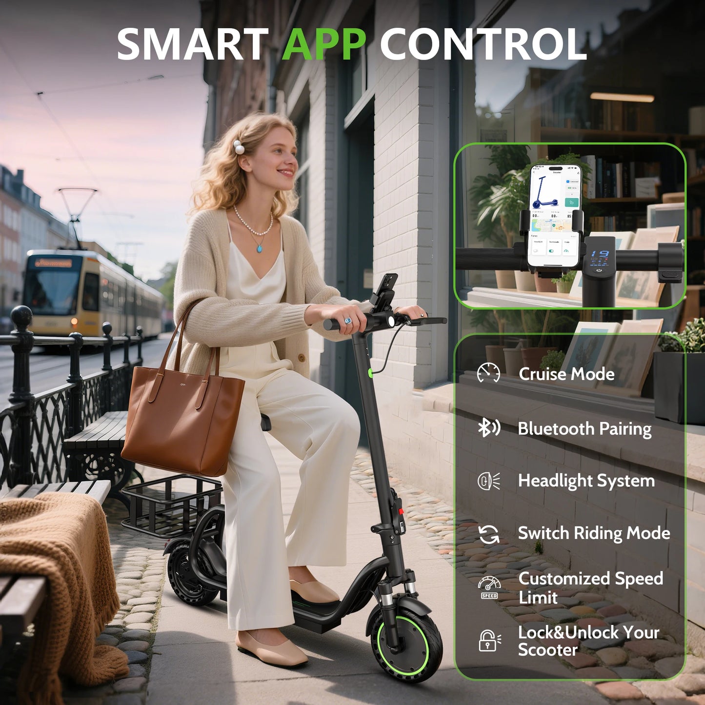 Maxshot 8.5” Electric Scooter with Seat & Basket – 350W Motor, Long Range Commuter E-Scooter