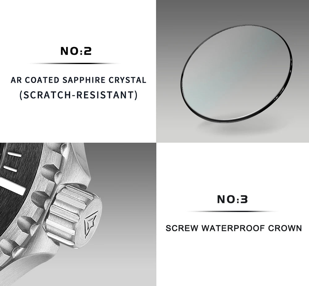 CADISEN AQUA DIVER New Brand Luxury Men Watches Automatic Watch Japan TMI NH35A 100M Waterproof Luminous Mechanical Wristwatch