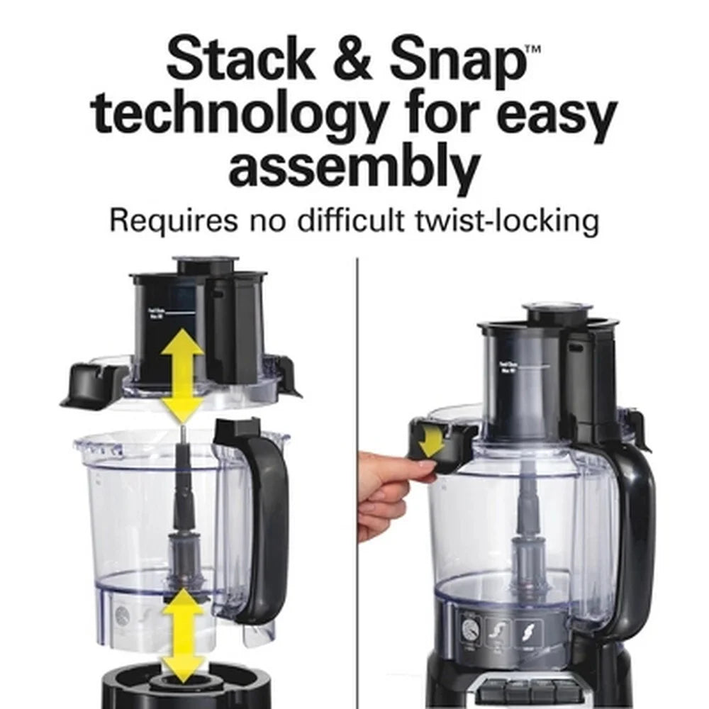 12 Cup Food Processor With Big Mouth Chute 500W 3 Speeds