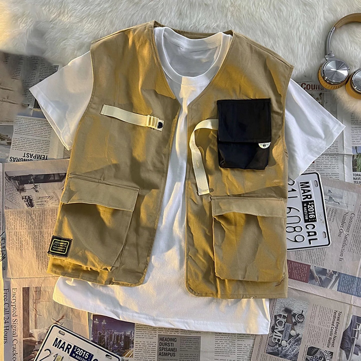 Men’s Tactical Outdoor Utility Vest Jacket Multi Pocket Casual Fashion Vest