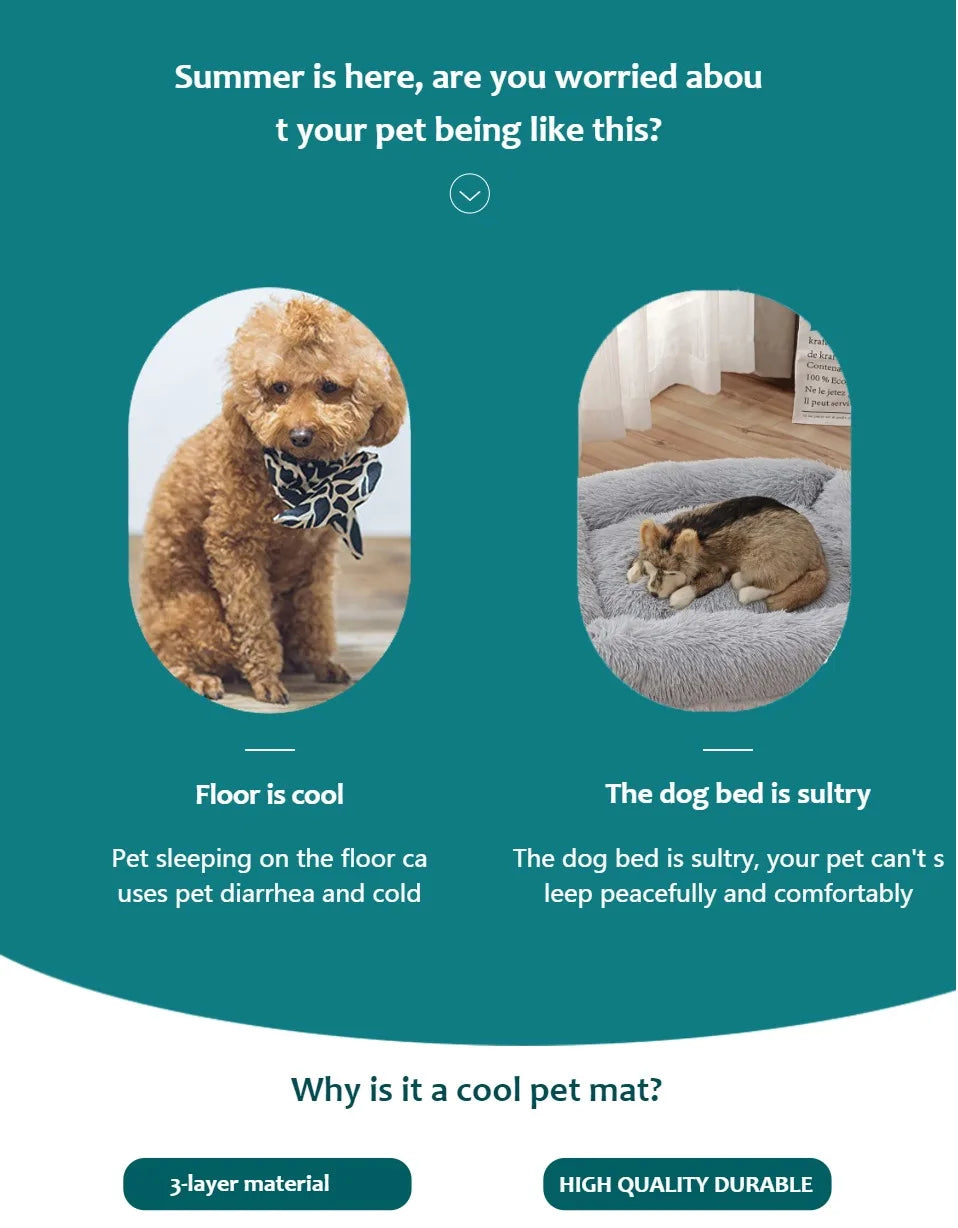 Extra Large Cooling Gel Pet Mat for Dogs & Cats.Reusable Summer Cooling Pad