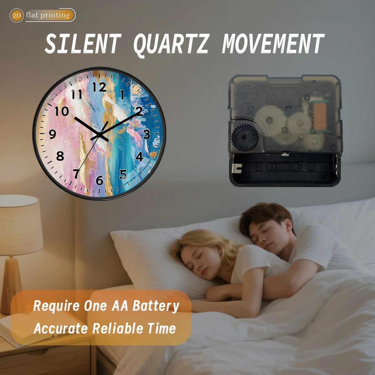 Pastel Sky & Clouds Wall Clock – Colorful Modern Home Décor